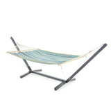 Aspen Outdoor Water Resistant Hammock with Grey Larch Wood Frame by Christopher Knight Home