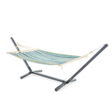 Aspen Outdoor Water Resistant Hammock with Grey Larch Wood Frame by Christopher Knight Home - N/A