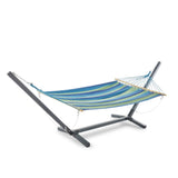 Aspen Outdoor Water Resistant Hammock with Grey Larch Wood Frame by Christopher Knight Home - N/A