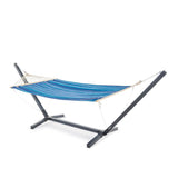 Aspen Outdoor Water Resistant Hammock with Grey Larch Wood Frame by Christopher Knight Home