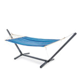 Aspen Outdoor Water Resistant Hammock with Grey Larch Wood Frame by Christopher Knight Home - N/A