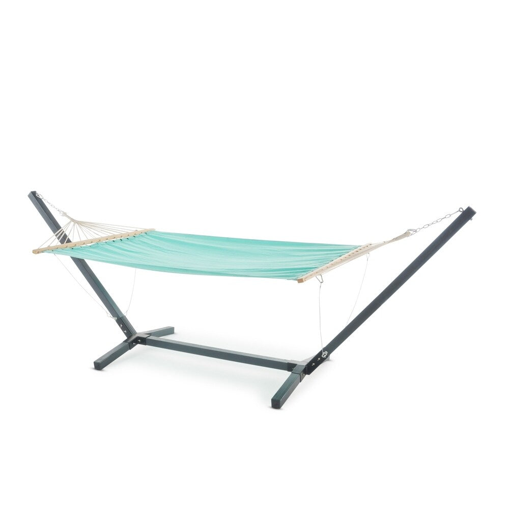 Aspen Outdoor Water Resistant Hammock with Grey Larch Wood Frame by Christopher Knight Home - N/A