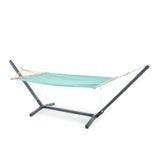 Aspen Outdoor Water Resistant Hammock with Grey Larch Wood Frame by Christopher Knight Home - N/A