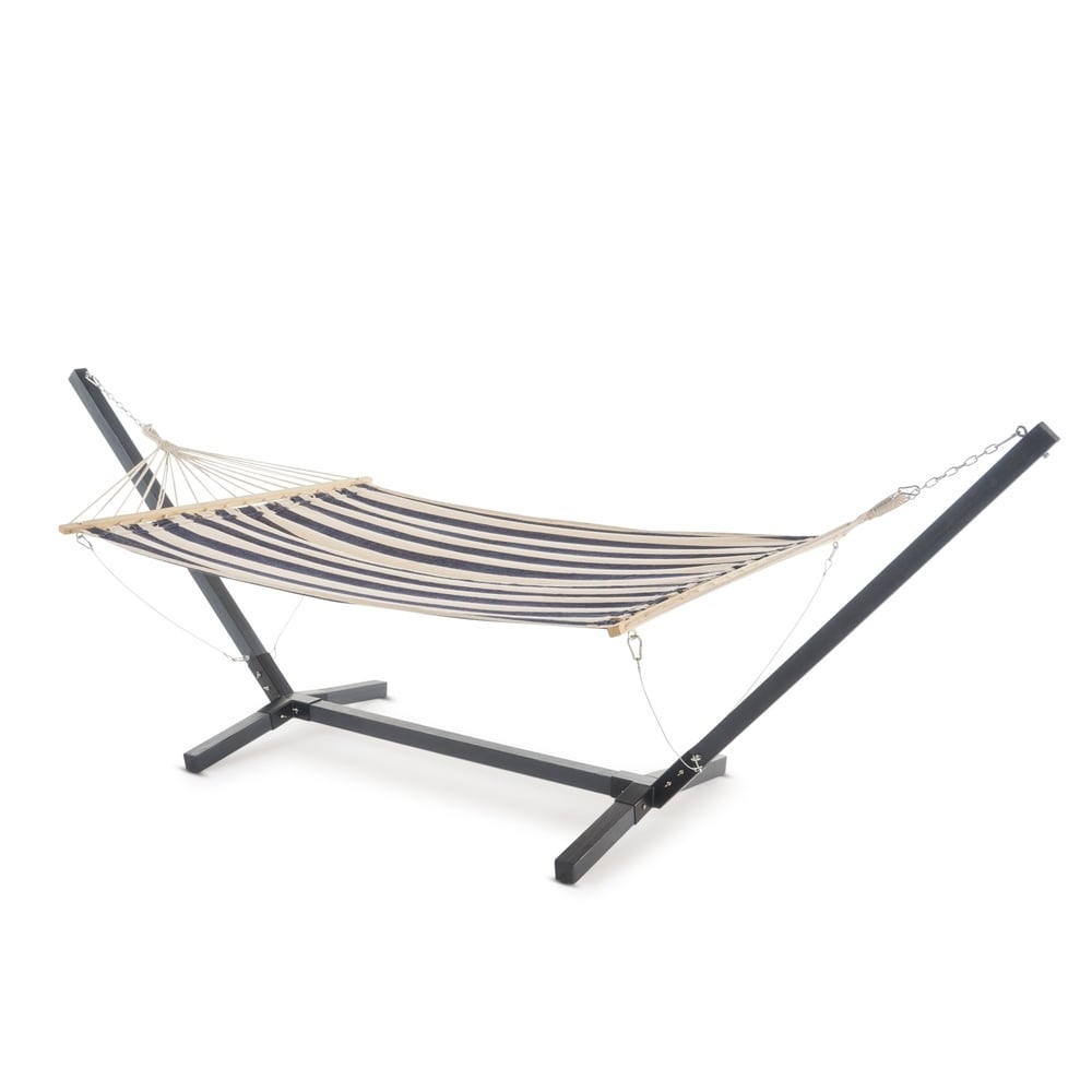 Aspen Outdoor Water Resistant Hammock with Grey Larch Wood Frame by Christopher Knight Home - N/A