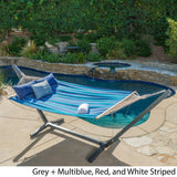 Aspen Outdoor Water Resistant Hammock with Grey Larch Wood Frame by Christopher Knight Home - N/A
