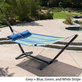 Aspen Outdoor Water Resistant Hammock with Grey Larch Wood Frame by Christopher Knight Home