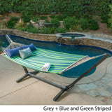 Aspen Outdoor Water Resistant Hammock with Grey Larch Wood Frame by Christopher Knight Home - N/A
