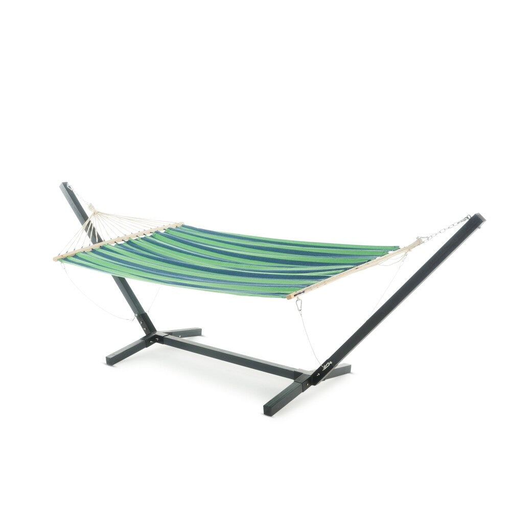 Aspen Outdoor Water Resistant Hammock with Grey Larch Wood Frame by Christopher Knight Home