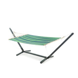 Aspen Outdoor Water Resistant Hammock with Grey Larch Wood Frame by Christopher Knight Home