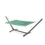 Aspen Outdoor Water Resistant Hammock with Grey Larch Wood Frame by Christopher Knight Home - N/A