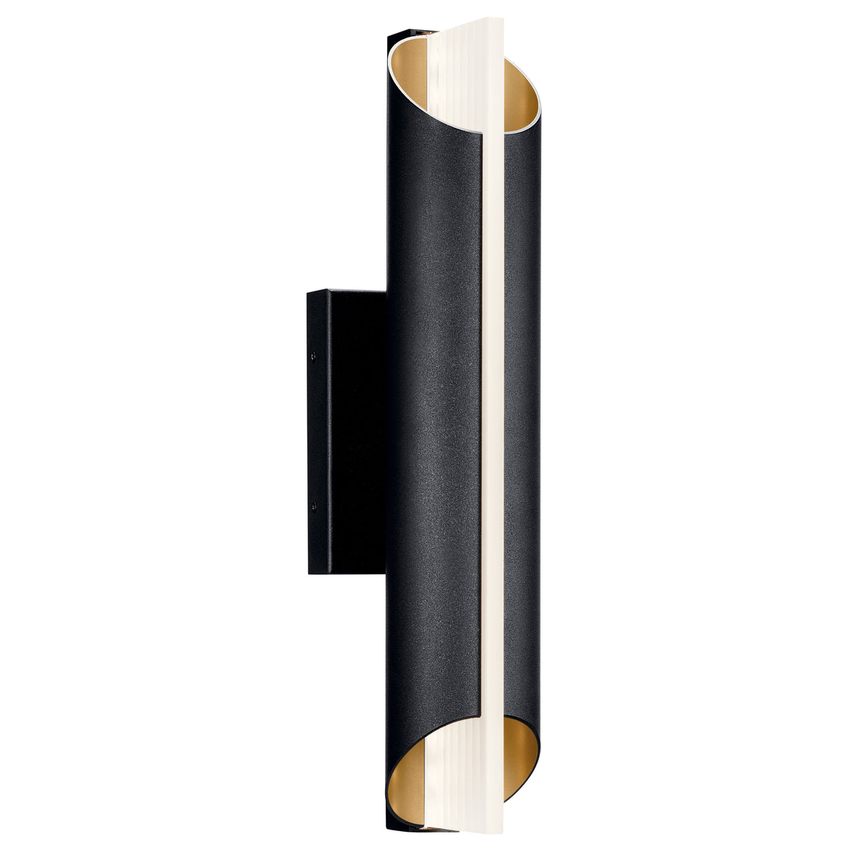 Astalis 20.75 in. 1-Light Textured Black Integrated LED Outdoor Wall Sconce