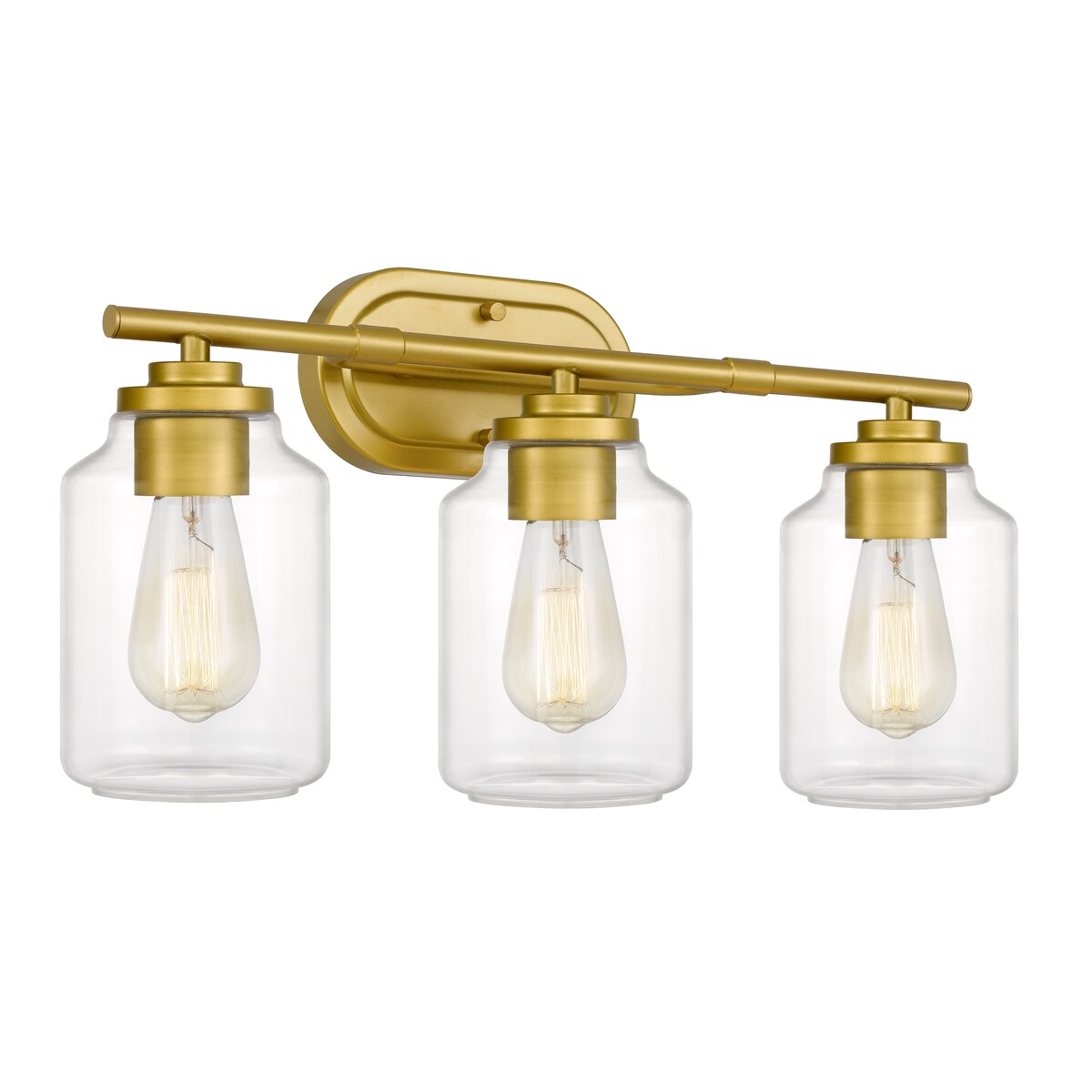 Aston 3-Light Luxury Gold Finish Vanity Light 7" x22"x 11" - Standard Size