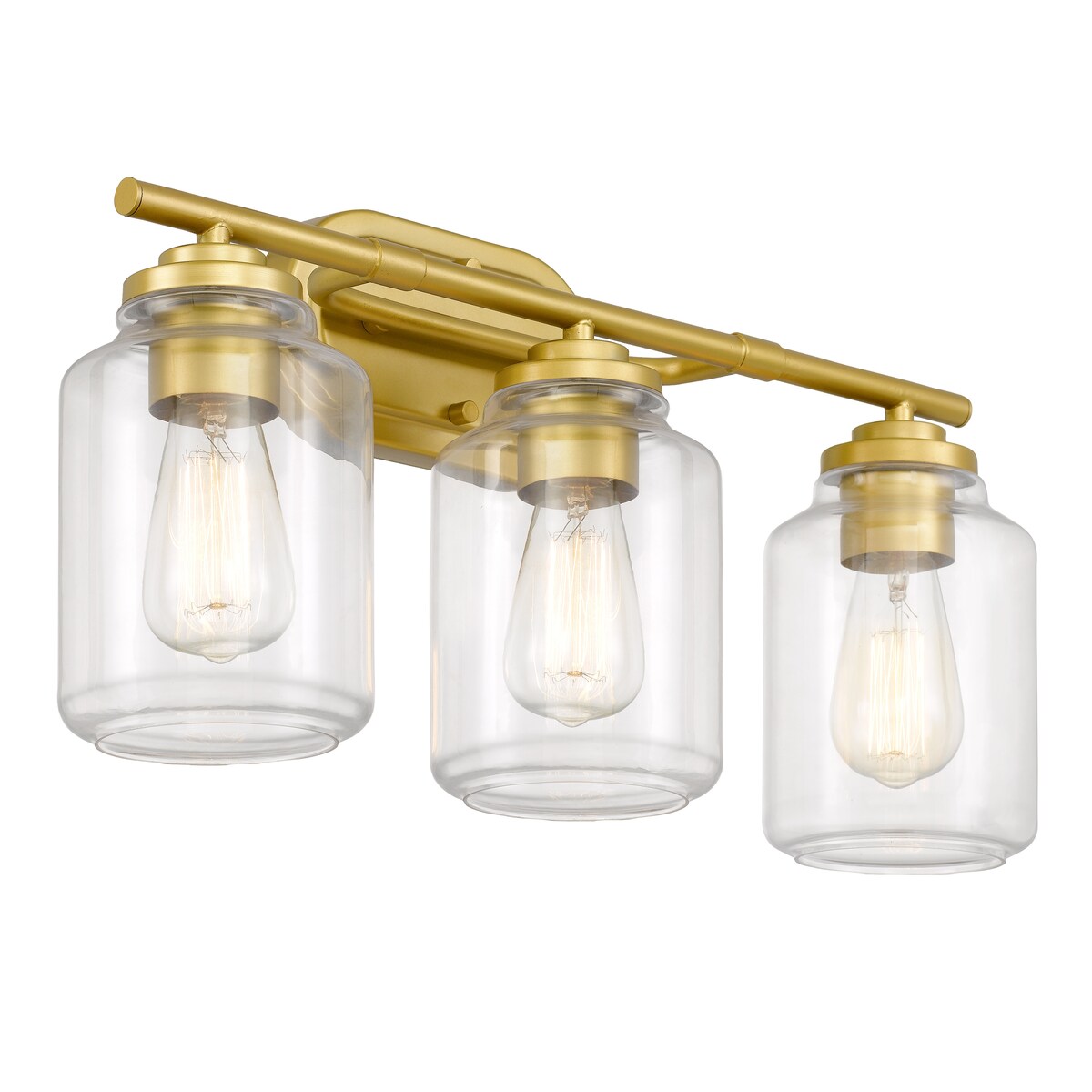 Aston 3-Light Luxury Gold Finish Vanity Light 7" x22"x 11" - Standard Size