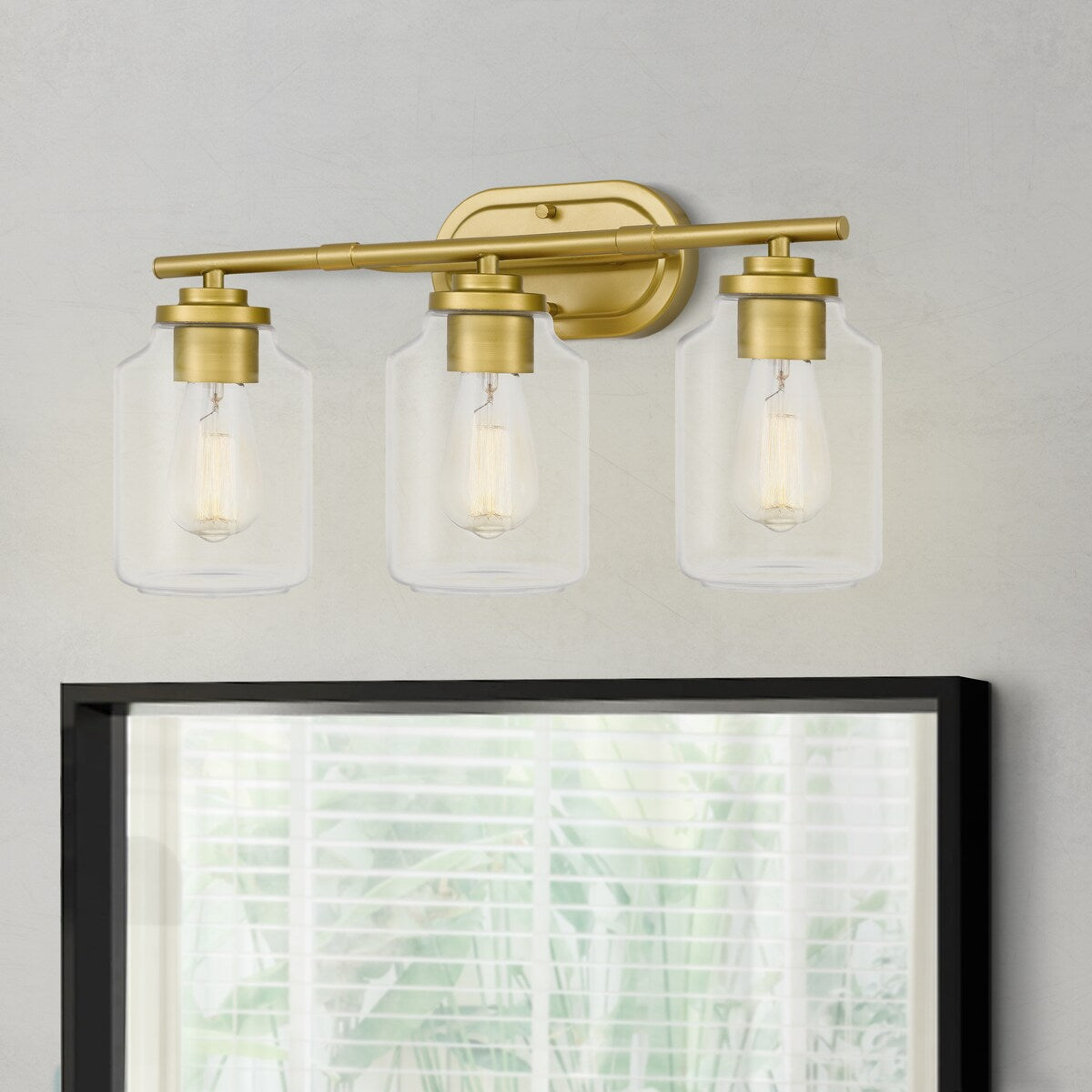 Aston 3-Light Luxury Gold Finish Vanity Light 7" x22"x 11" - Standard Size