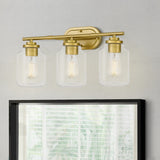 Aston 3-Light Luxury Gold Finish Vanity Light 7" x22"x 11" - Standard Size