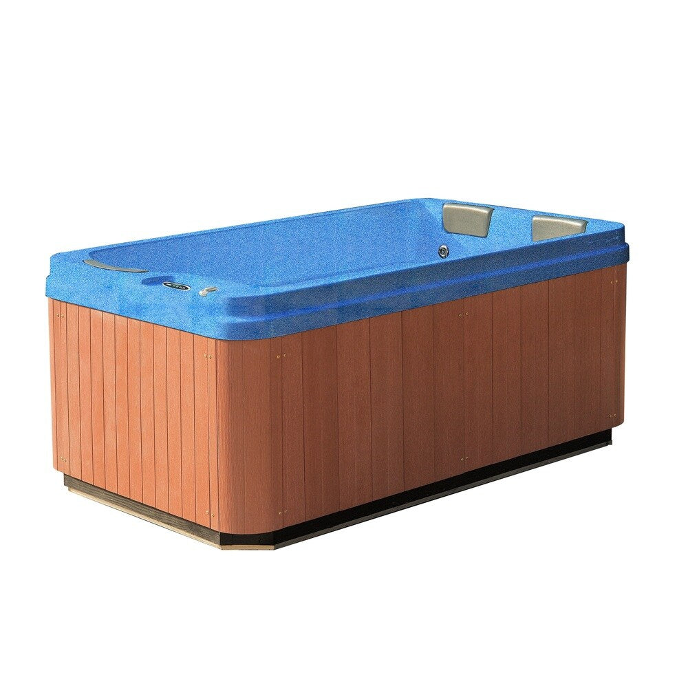 Aston 3-Person 32-Jet Dual Insulated Hot Tub Spa with Lounger in Coastal Blue