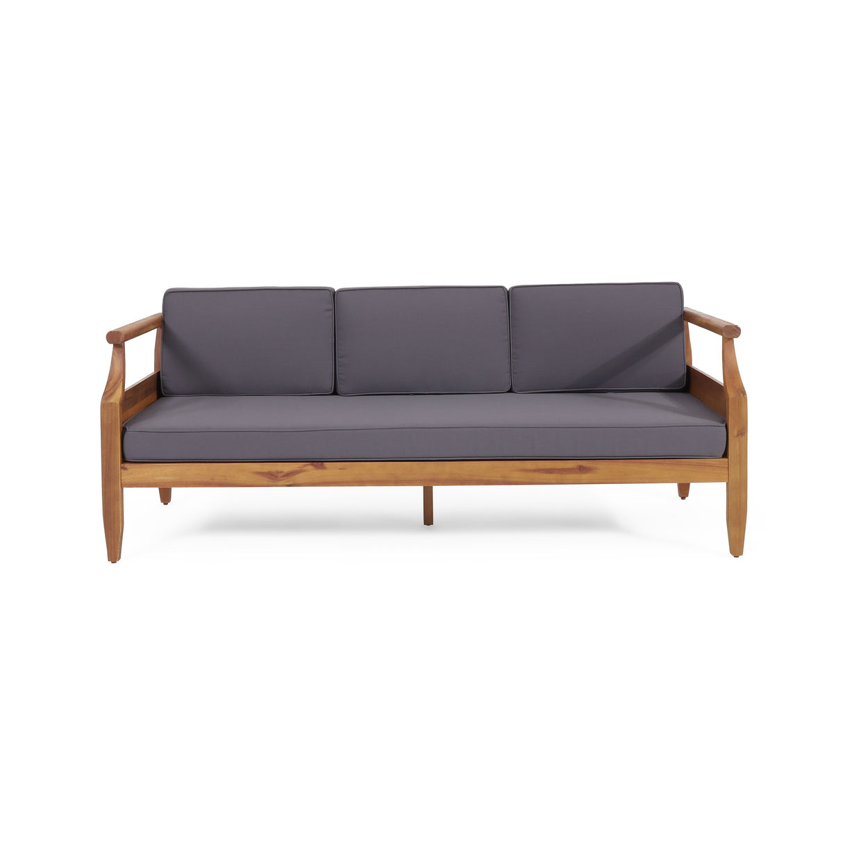 Aston Outdoor Acacia Wood 3 Seater Sofa by Christopher Knight Home