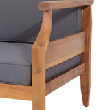 Aston Outdoor Acacia Wood 3 Seater Sofa by Christopher Knight Home