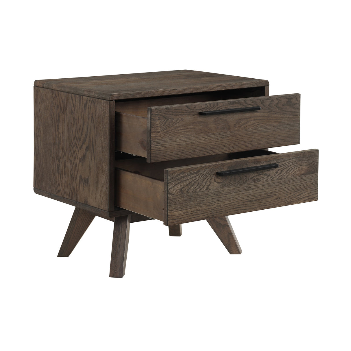 Astoria Solid Oak Wood 2 Drawer Nighstand Bedside Table