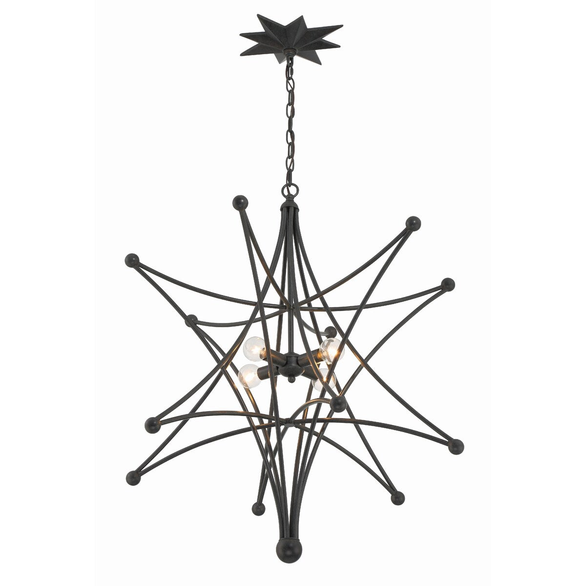 Astro 4 Light Black Chandelier - 27"W x 32"H