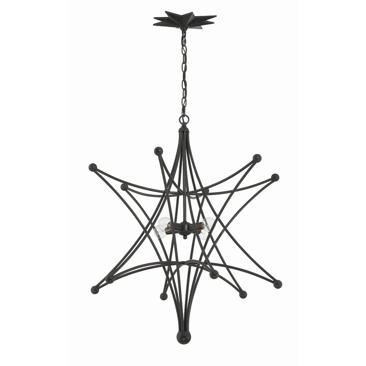 Astro 4 Light Black Chandelier - 27"W x 32"H