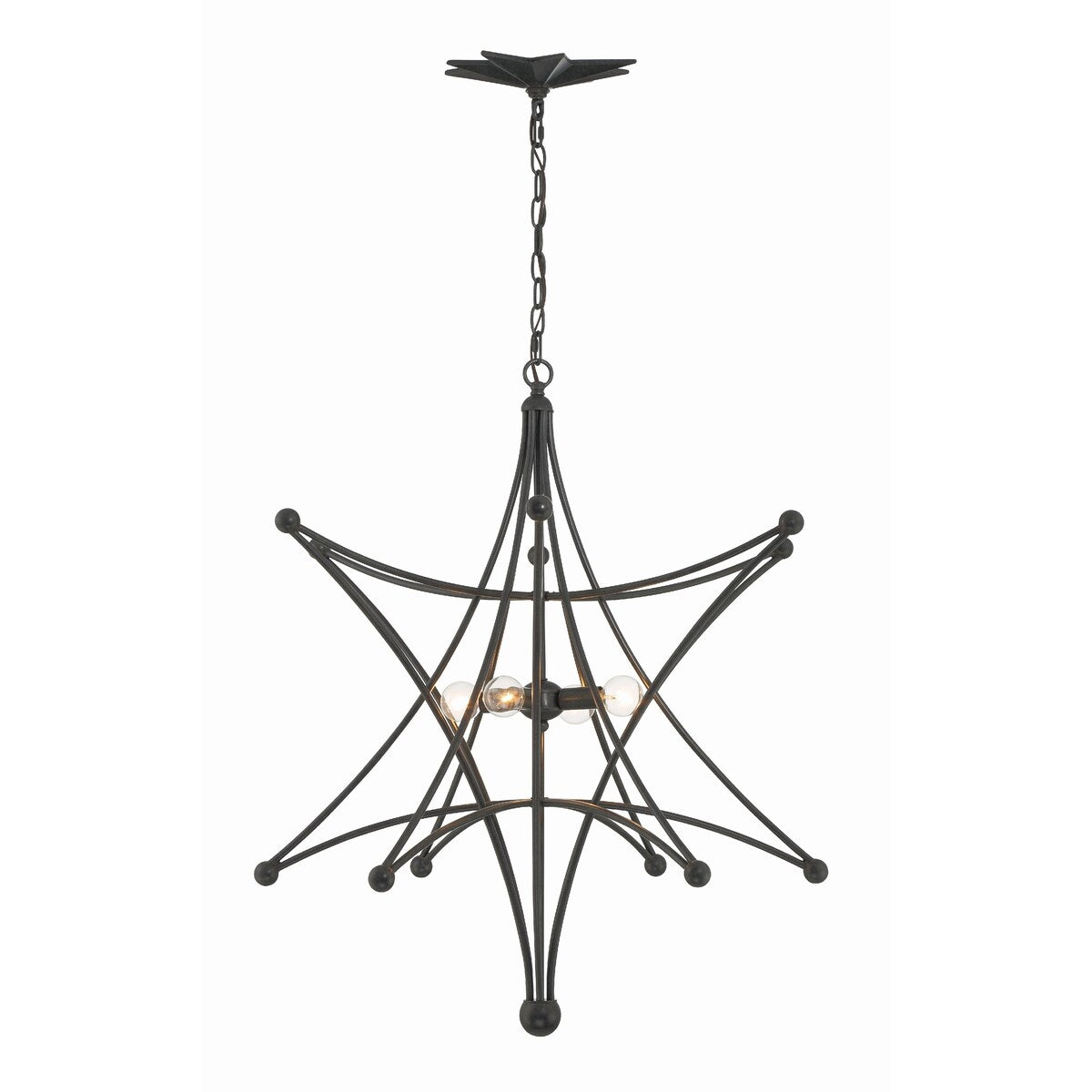 Astro 4 Light Black Chandelier - 27"W x 32"H
