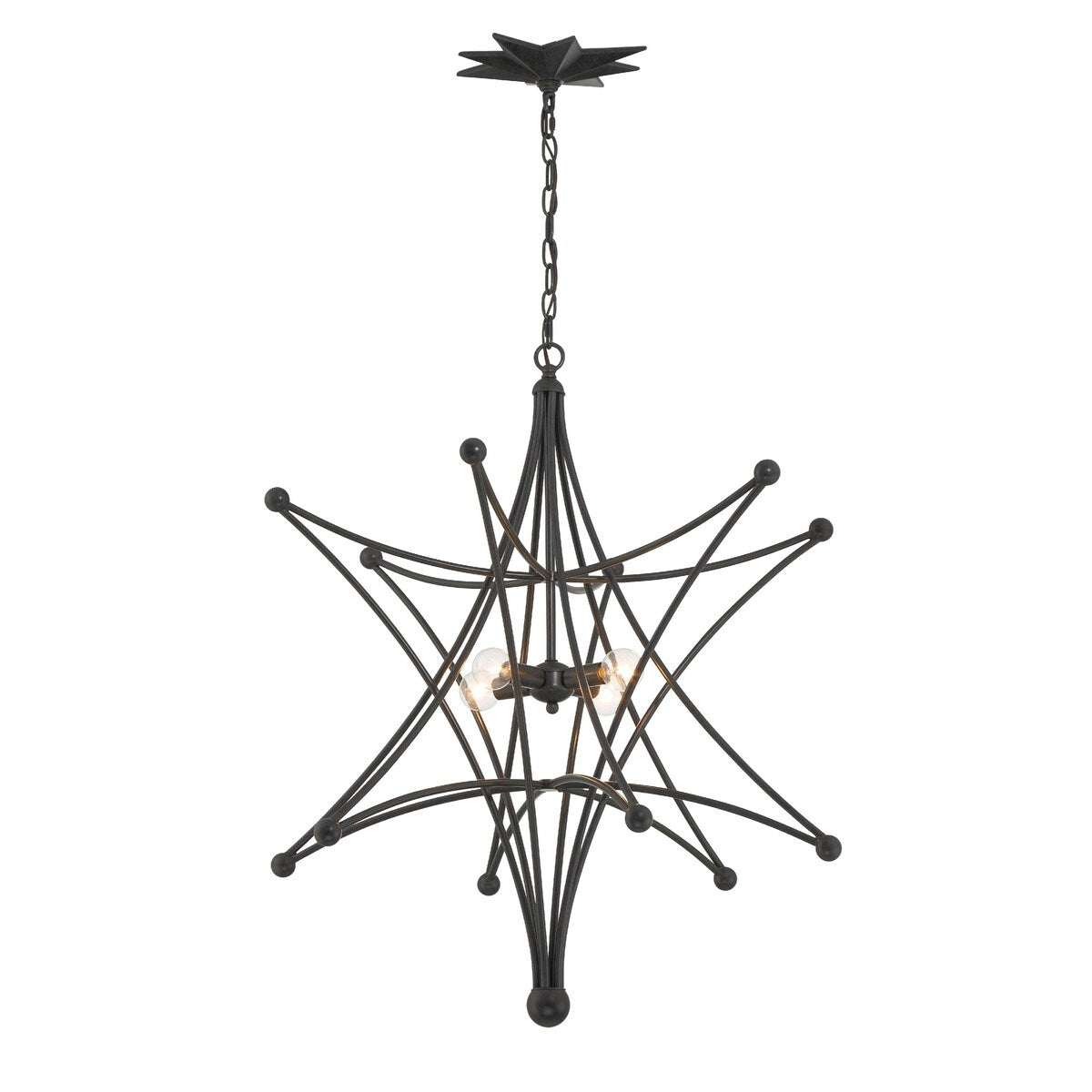 Astro 4 Light Black Chandelier - 27"W x 32"H