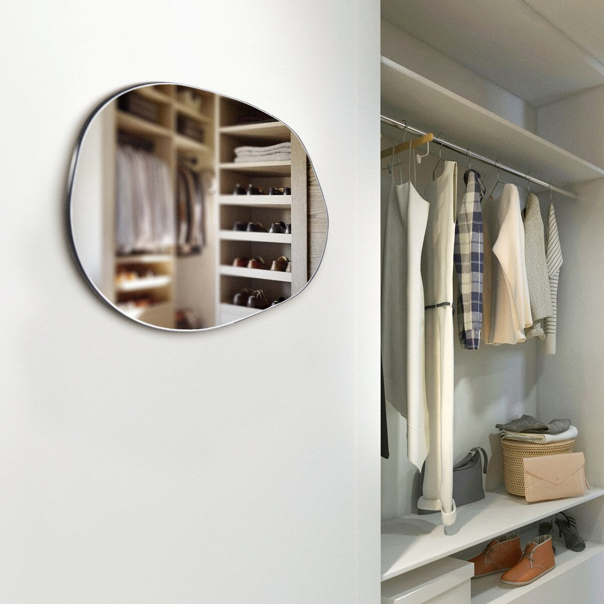 Asymmetrical Wall Mounted Mirror Decorative Living Room Bedroom Entryway - As picture