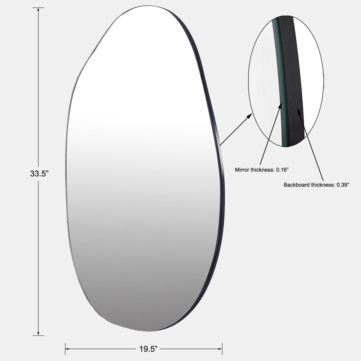 Asymmetrical Wall Mounted Mirror Decorative Living Room Bedroom Entryway - As picture