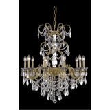 Athena 10 light French Gold Chandelier Clear Elegant Cut Crystal - One Size
