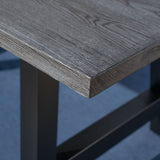 Atina Outdoor Rectangle Light-Weight Concrete Wicker Dining Set with Cushions by Christopher Knight Home