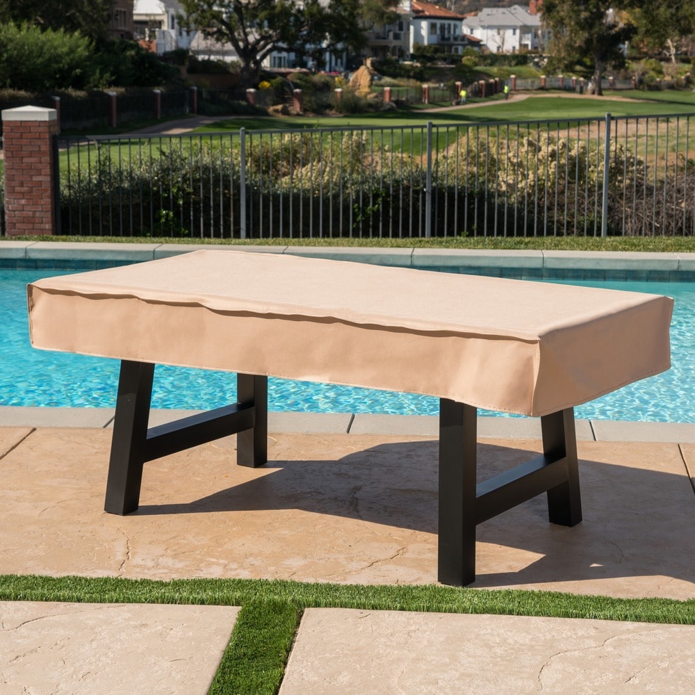 Atina Outdoor Rectangle Light-Weight Concrete Wicker Dining Set with Cushions by Christopher Knight Home