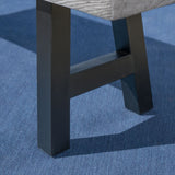 Atina Outdoor Rectangle Light-Weight Concrete Wicker Dining Set with Cushions by Christopher Knight Home