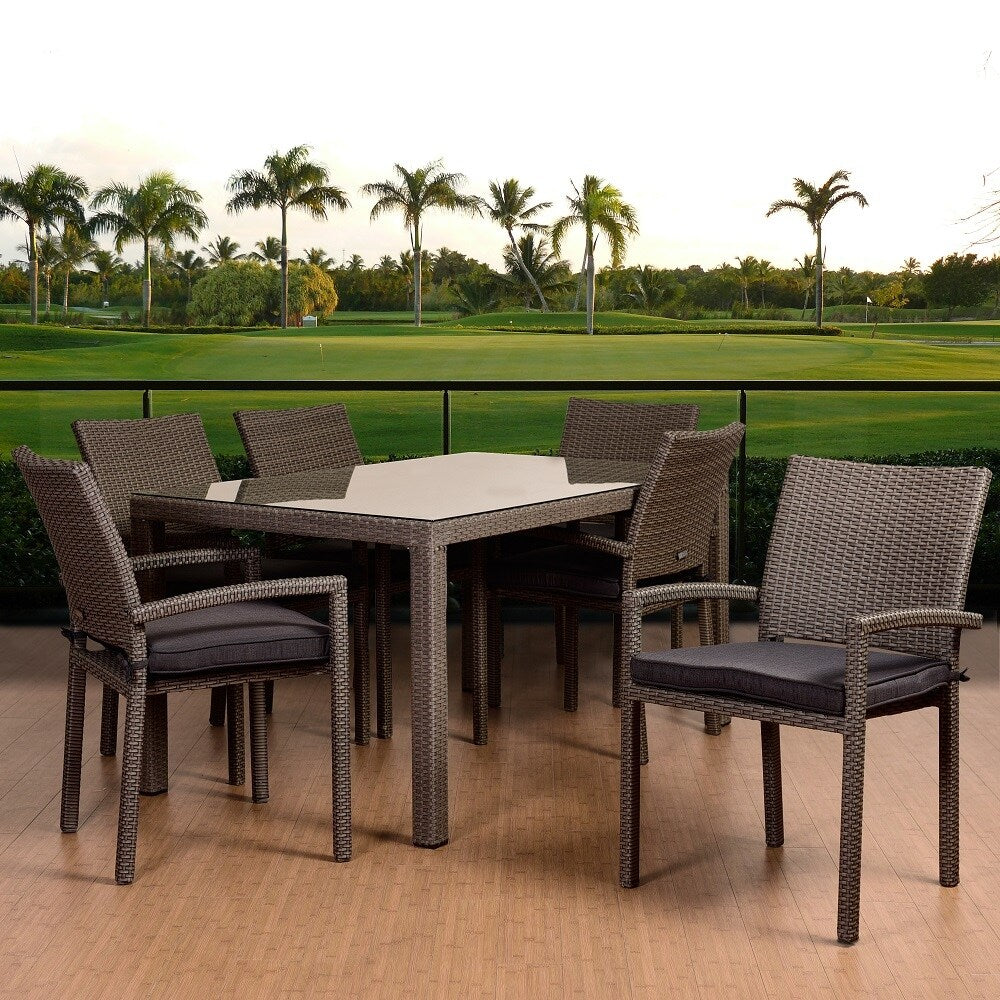 Atlantic Liberty 7-Piece Outdoor Dining Set Rectangular Patio Furniture, Grey