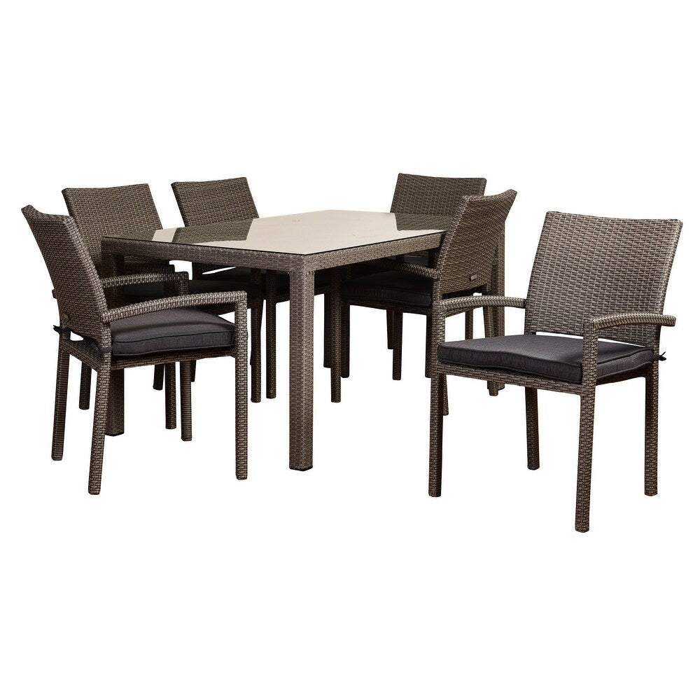 Atlantic Liberty 7-Piece Outdoor Dining Set Rectangular Patio Furniture, Grey