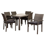 Atlantic Liberty 7-Piece Outdoor Dining Set Rectangular Patio Furniture, Grey