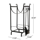Atmore Log Rack and Tool Set by Christopher Knight Home - 17.00" W x 15.00" L x 30.00" H