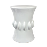 Attractive Ceramic Garden Stool, White