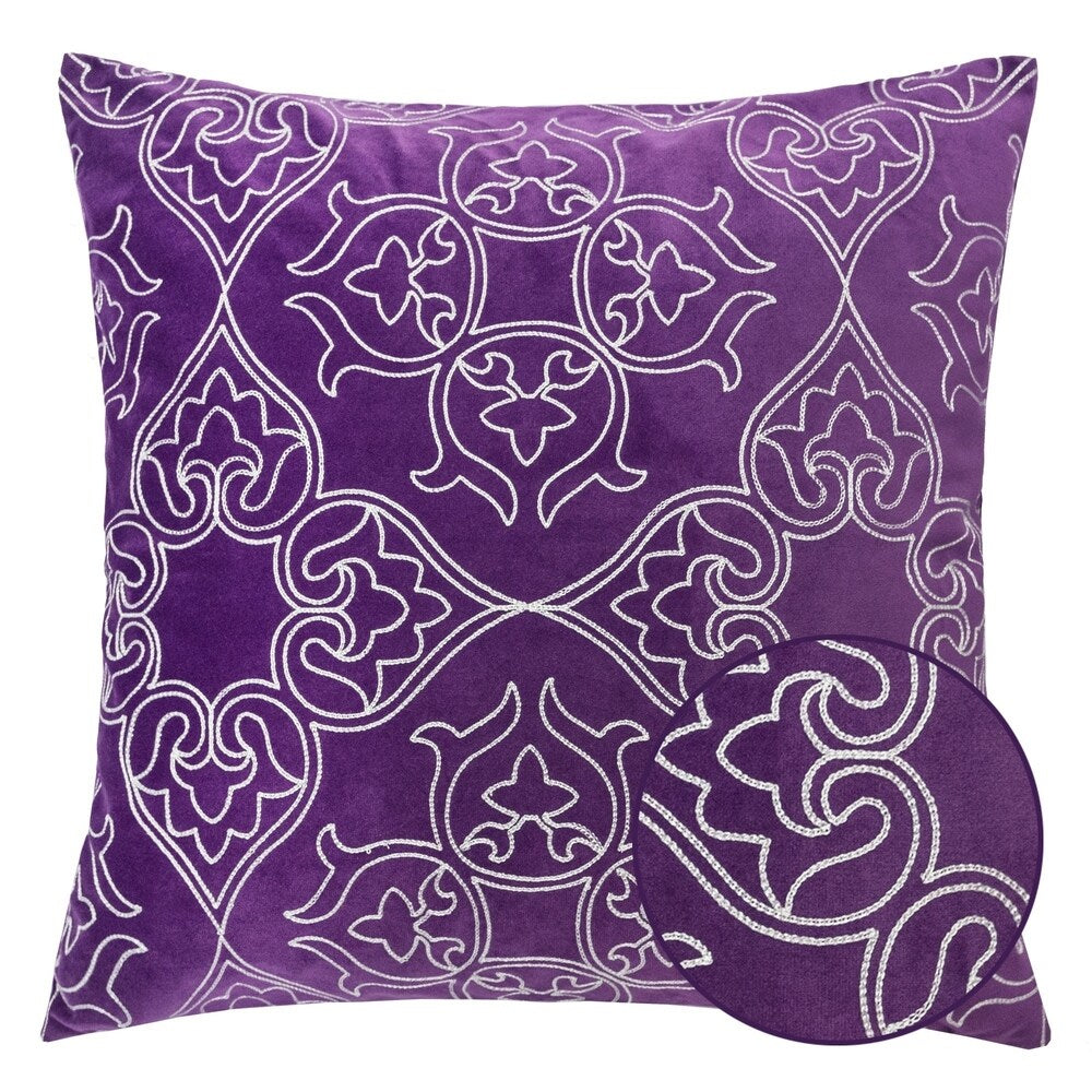 Aubrey Quatrefoil Floral 20" Square Decorative Throw Pillow