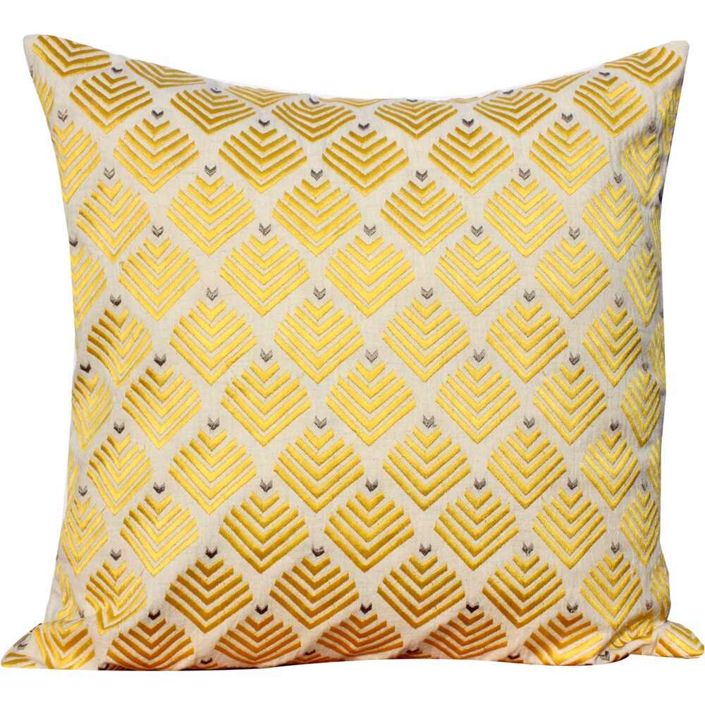 Silk Embroidered 16 x 16-inch Decorative Throw Pillowcase