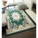 Aubusson Emerald Green Hand-Tufted Carved Wool Area Rug Round Runner