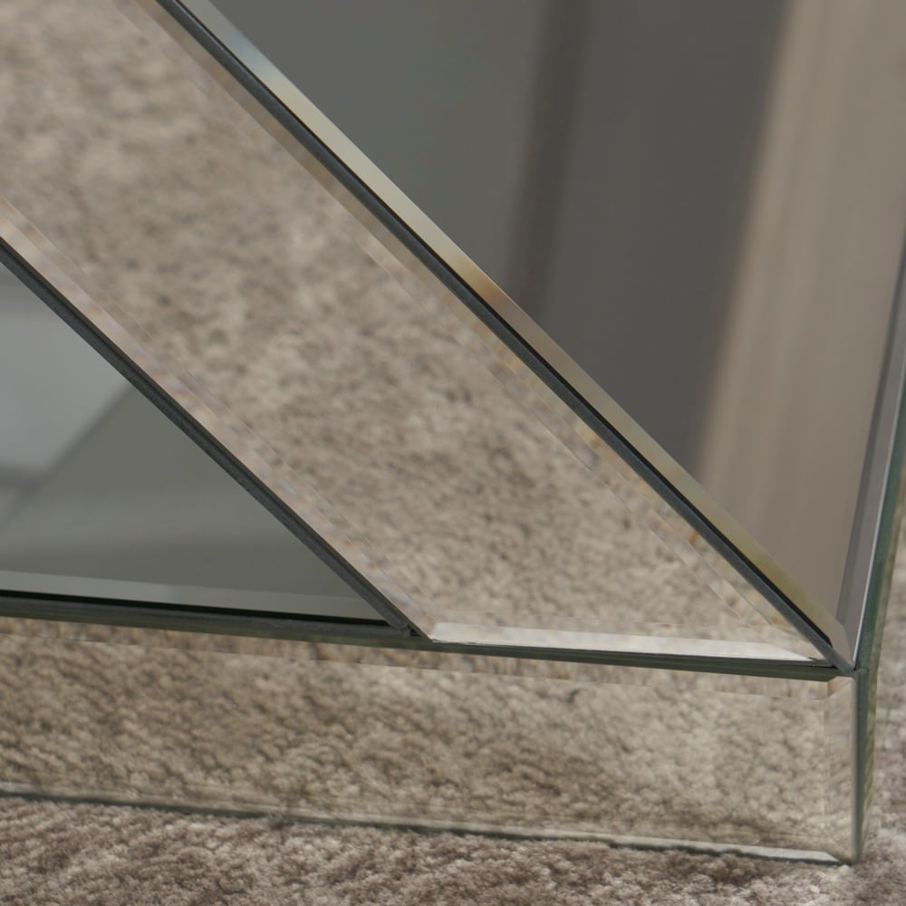 Auda Mirrored Z-Shaped Side Table by Christopher Knight Home - 19.60" L x 13.70" W x 23.60" H