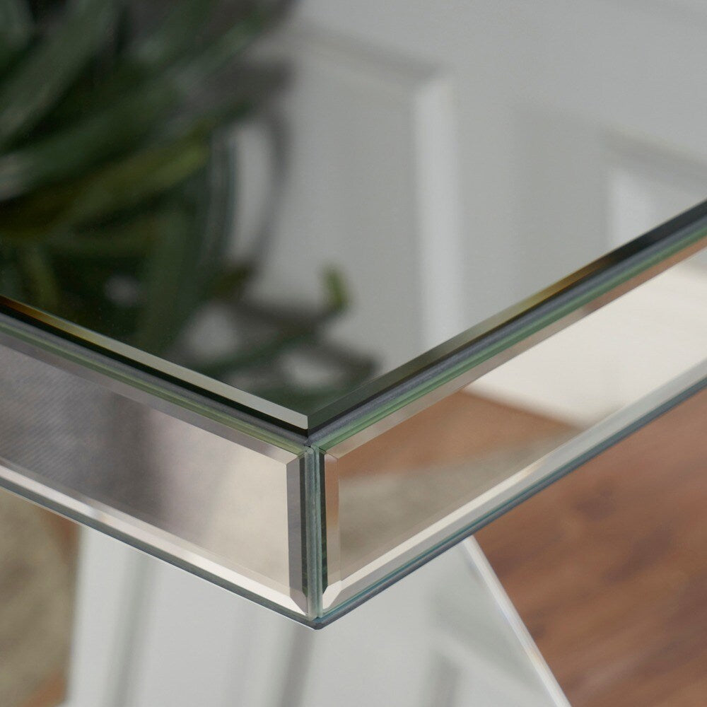 Auda Mirrored Z-Shaped Side Table by Christopher Knight Home - 19.60" L x 13.70" W x 23.60" H
