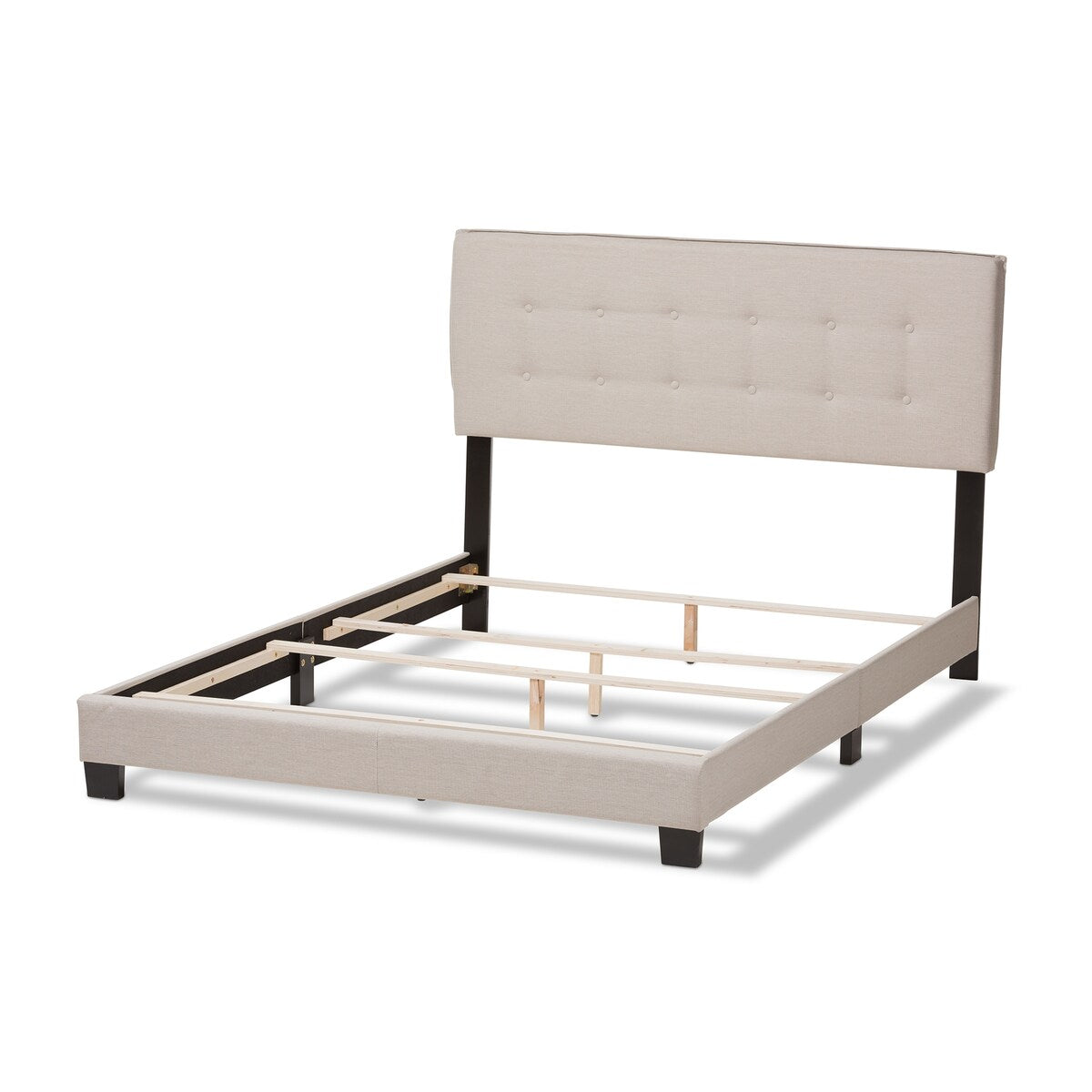 Audrey Modern and Contemporary Light Beige Fabric Upholstered Full Size Bed