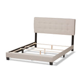 Audrey Modern and Contemporary Light Beige Fabric Upholstered Full Size Bed