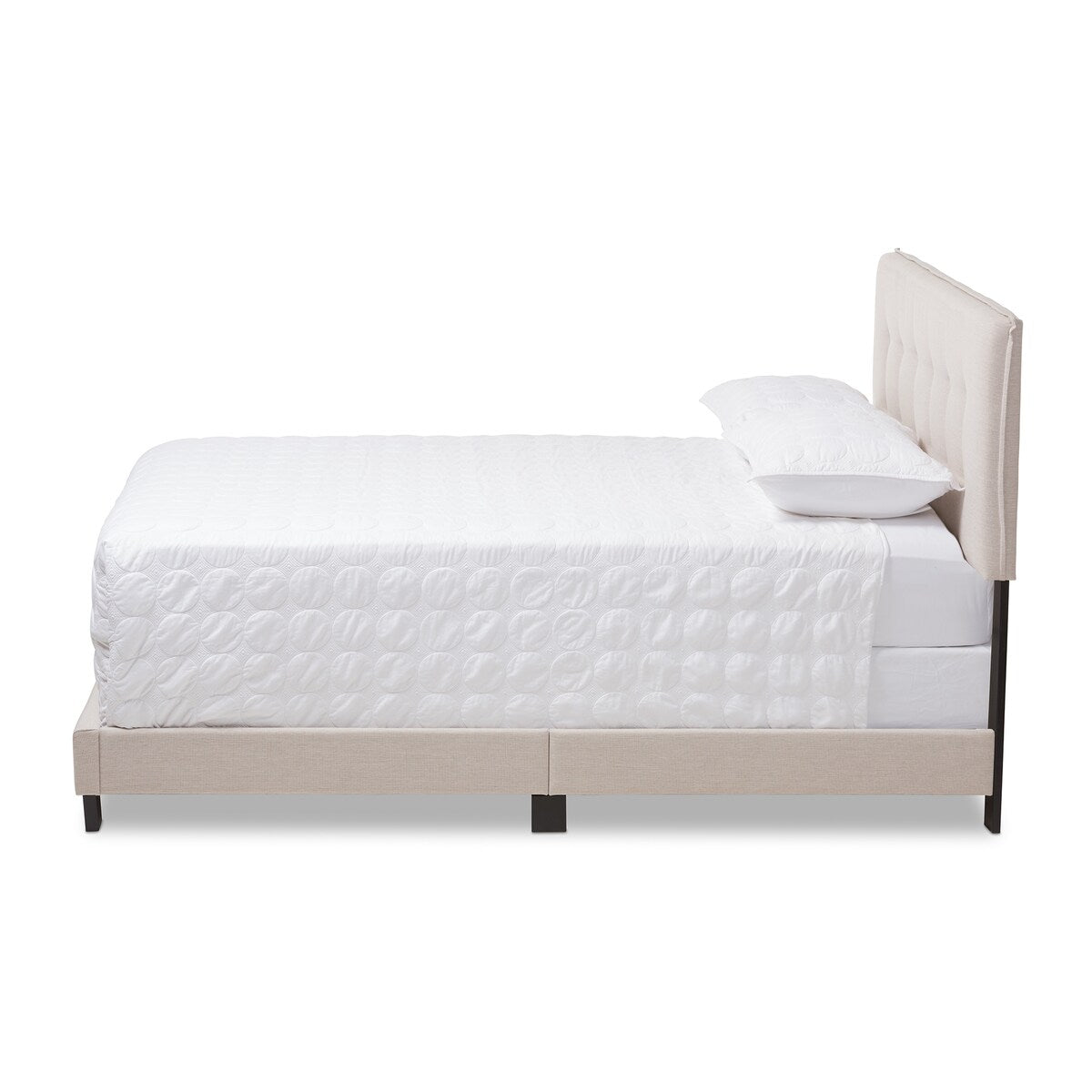 Audrey Modern and Contemporary Light Beige Fabric Upholstered Full Size Bed