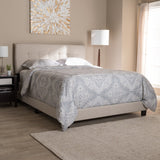 Audrey Modern and Contemporary Light Beige Fabric Upholstered Full Size Bed