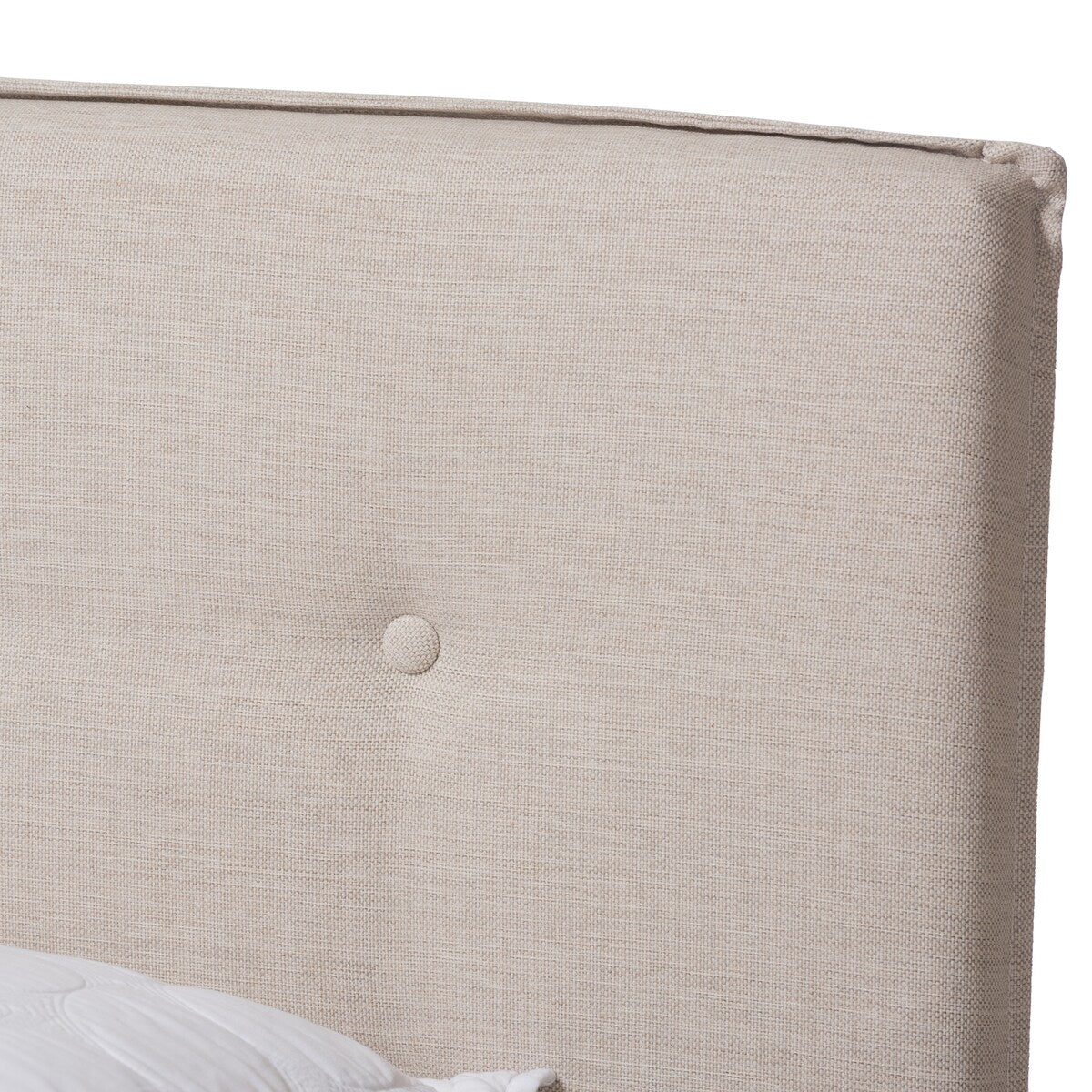 Audrey Modern and Contemporary Light Beige Fabric Upholstered Full Size Bed