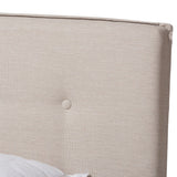 Audrey Modern and Contemporary Light Beige Fabric Upholstered Full Size Bed