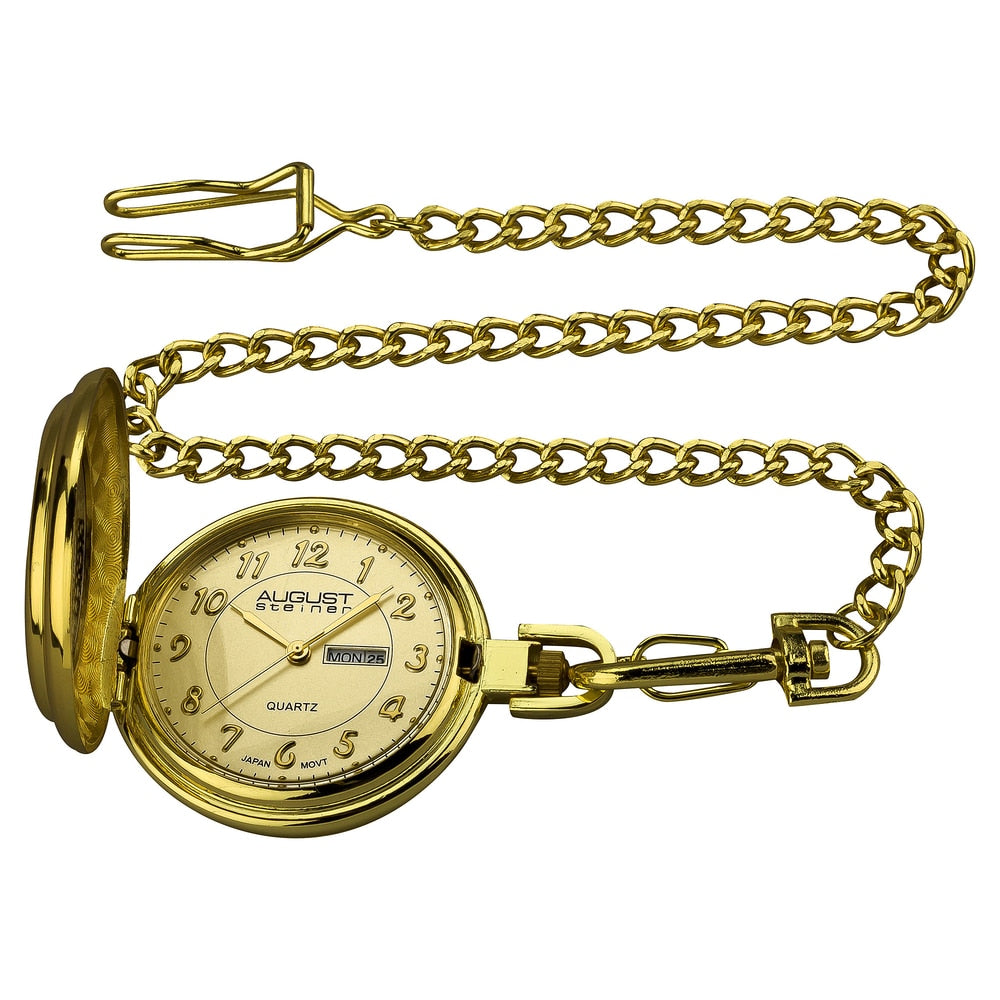 August Steiner Men's JFK Gold-Tone Pocket Watch